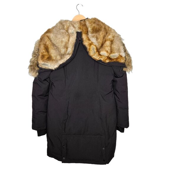 RUD BY RUDSAK Winter Coat Women's Large Black Faux Fur Trim Down Feathers Parka - Picture 14 of 16